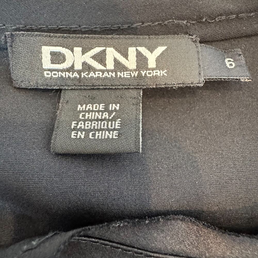 DKNY Black Silk Embellished Flower Strap Sleeveless Classic Tank Mini Dress - Picture 7 of 9